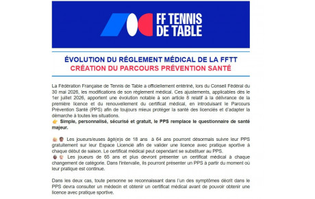 PARCOURS PRÉVENTION SANTÉ FFTT